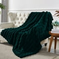 thumbnail image 1 of Home Soft Things Bubble Textured Faux Fur Throw Blanket, Cozy & Reversible, 50x60", Teal, 1 of 7
