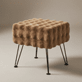 thumbnail image 1 of Home Soft Things Bubble Textured Stool Ottoman - Taupe - 17'' x 17'' x 17'', 1 of 11