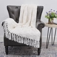 thumbnail image 1 of Home Soft Things Cable Tweed Throw - Antique White - 60" x 80" Jumbo, 1 of 5