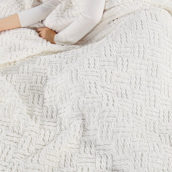 Home Soft Things Cable Tweed Throw - Antique White - 60" x 80" Jumbo