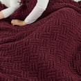 thumbnail image 1 of Home Soft Things Cable Tweed Throw - Burgundy - 60" x 80" Jumbo, 1 of 9