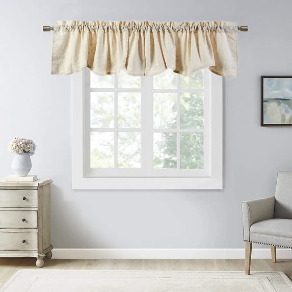 Home Soft Things Chain Embroidery Valance Set - 2 Pcs - Cream - 60"x19"