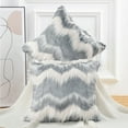 thumbnail image 1 of Home Soft Things Chevron Faux Fur Pillow Covers - Set of 2 - Grey - 20"x20", 1 of 7