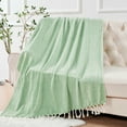 thumbnail image 1 of Home Soft Things Chevron Knit Throw- Green- 50"x60", 1 of 10
