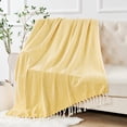 thumbnail image 1 of Home Soft Things Chevron Knit Throw- Honey Gold- 50"x60", 1 of 10