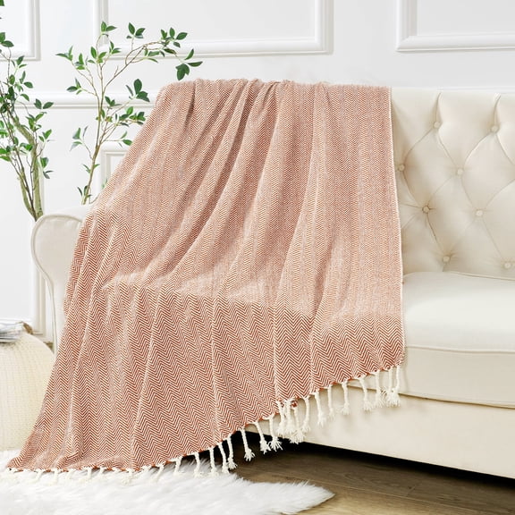 Home Soft Things Chevron Knit Throw- Rust- 50"x60"