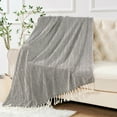 thumbnail image 1 of Home Soft Things Chevron Knit Throw- Seal Brown- 50"x60", 1 of 10