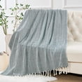 thumbnail image 1 of Home Soft Things Chevron Knit Throw- Teal- 50"x60", 1 of 10