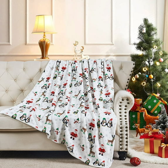 Home Soft Things Christmas Printed Plush Throw - 50x60" -Jolly North Pole