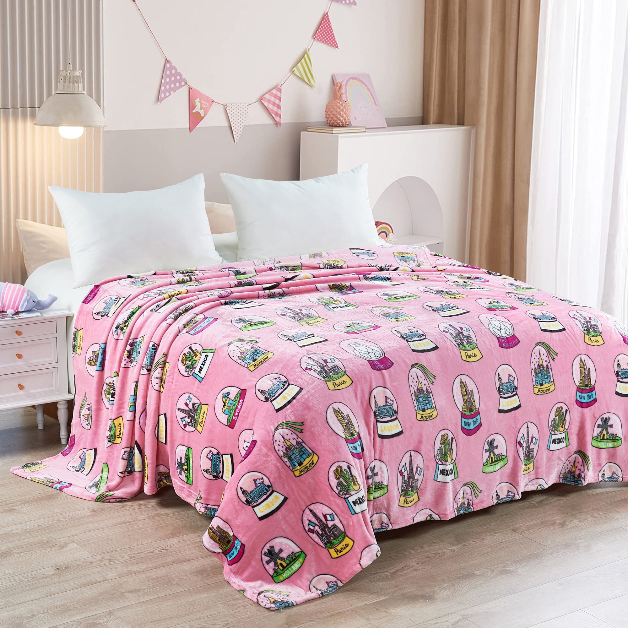 Home Soft Things Cities of the World Printed Flannel Fleece