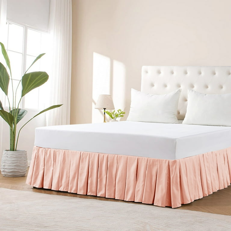 Home Soft Things Classic Dust Ruffle Bed Skirt, Light Pink, King