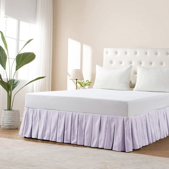 Home Soft Things Classic Dust Ruffle Bed Skirt, Lilac, King (78" x 80" + 14")