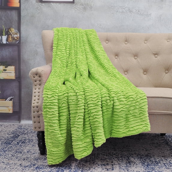 Home Soft Things Colleen Air Brushed Faux Fur Throw Blanket Luxury Soft Cozy Fluffy Throw - Dark Dirton - 60" x 70"