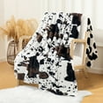 thumbnail image 1 of Home Soft Things Cow Print Double Sided Faux Fur Throw Blanket, Soft Cozy Fuzzy Black and White Throw, 40x60 inches, 1 of 6