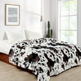 thumbnail image 1 of Home Soft Things Cow Print Double Sided Faux Fur Throw Blanket, Soft Cozy Fuzzy Black and White Throw, 80x90 inches, 1 of 6