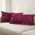 thumbnail image 1 of Home Soft Things Crushed Velvet 2 Piece Throw Pillow Cover Set - Garnet - 14" x 26", 1 of 7