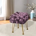 thumbnail image 1 of Home Soft Things Crushed Velvet Pouf Stool Ottoman - Blackberry - 16x16x16'', 1 of 7