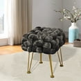 thumbnail image 1 of Home Soft Things Crushed Velvet Pouf Stool Ottoman - Chocolate - 16x16x16'', 1 of 7