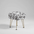 thumbnail image 1 of Home Soft Things Crushed Velvet Pouf Stool Ottoman - Gray - 16x16x16'', 1 of 11