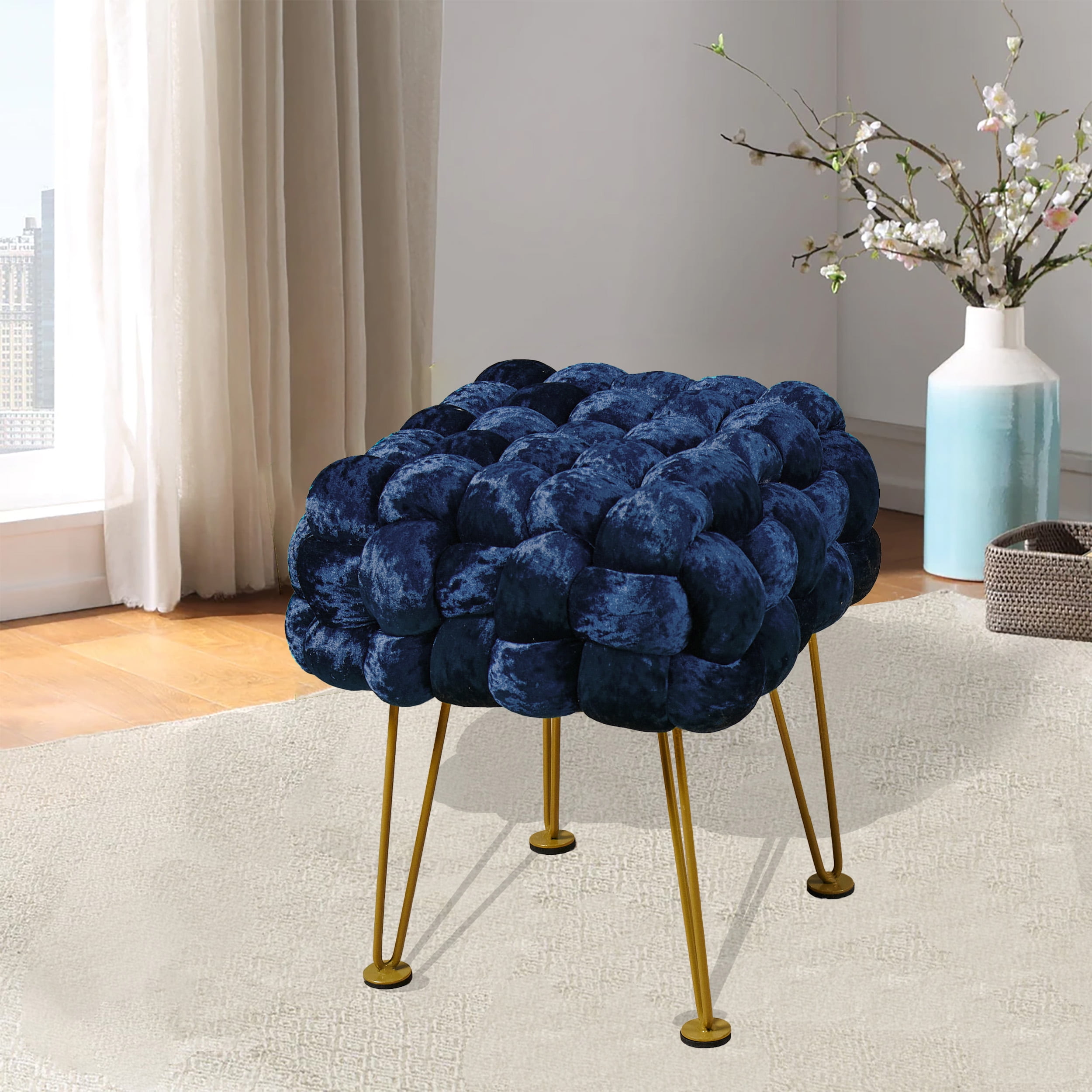 Velvet pouf deals ottoman
