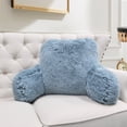 thumbnail image 1 of Home Soft Things DO-IT-YOURSELF Shaggy Faux Fur Bedrest Pillow, Silver Blue, 20" x 18" x 17", 1 of 11