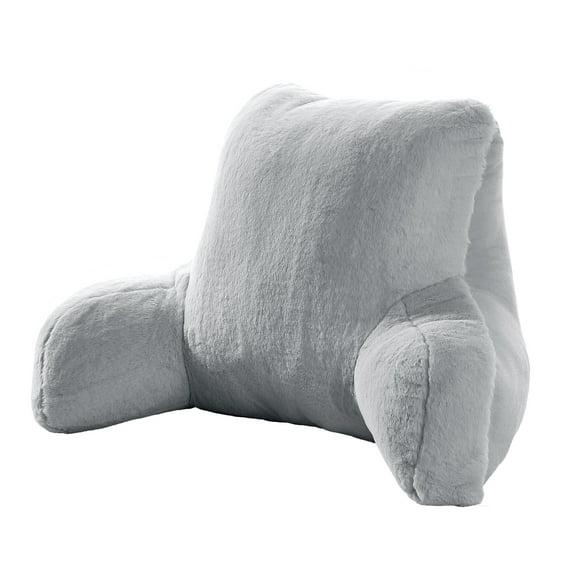 Home Soft Things Solid Light Faux Fur Bedrest Pillow - Vapor Gray - 20" x 18" x 17"