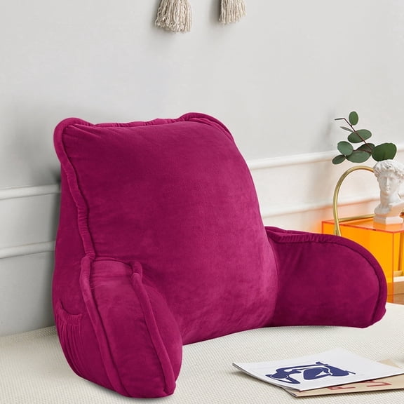 Home Soft Things DO-IT-YOURSELF Super Soft Bedrest Pillow w/ Arms - 20x18x17" - Fuchia Rose