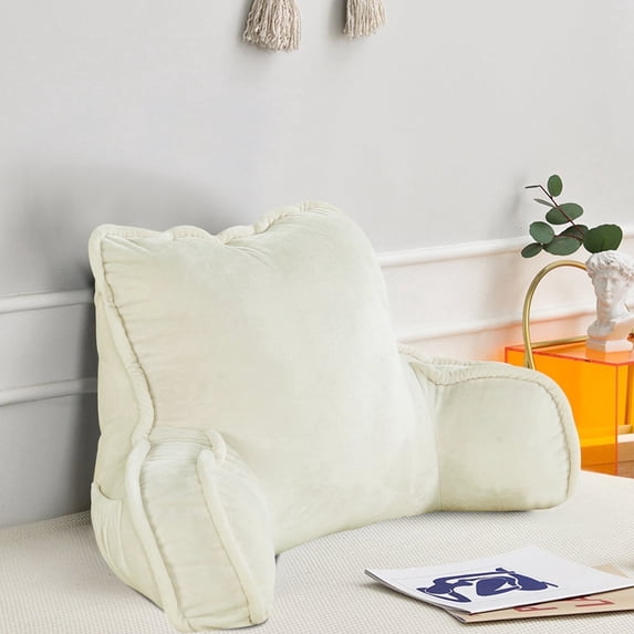 Home Soft Things DO-IT-YOURSELF Super Soft Bedrest Pillow w/ Arms - 20x18x17" - Ivory
