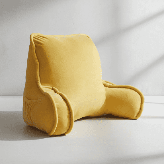 Home Soft Things DO-IT-YOURSELF Super Soft Bedrest Pillow w/ Arms - 20x18x17" - Lemon Curry