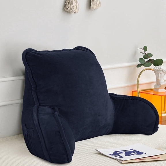 Home Soft Things DO-IT-YOURSELF Super Soft Bedrest Pillow w/ Arms - 20x18x17" - Navy