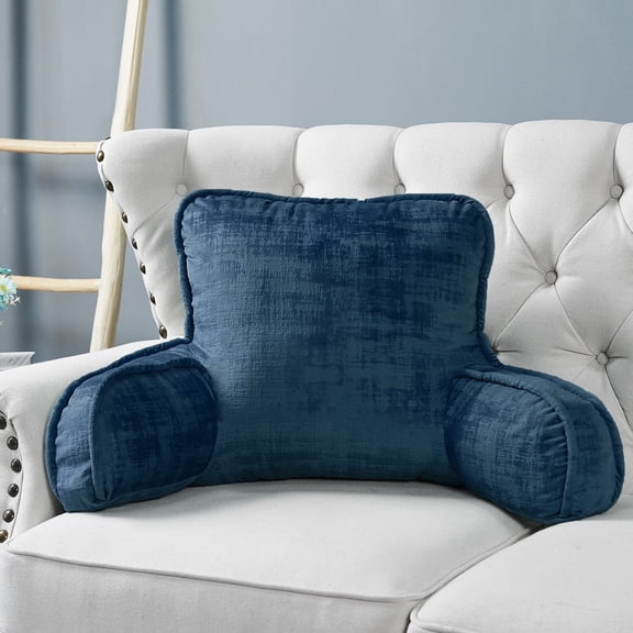 Home Soft Things DO-IT-YOURSELF Textured Velvet Bedrest Pillow - Majolica Blue - 20" x 18" x 17"