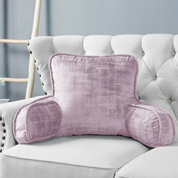 Home Soft Things DO-IT-YOURSELF Textured Velvet Bedrest Pillow - Mauve Shadows - 20" x 18" x 17"