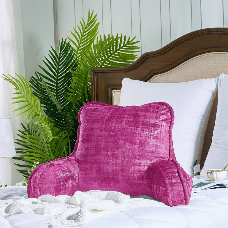 Home Soft Things Do It Yourself Textured Velvet Bedrest Pillow Backrest Pillow Raspberry Rose 20 x 18 x 17
