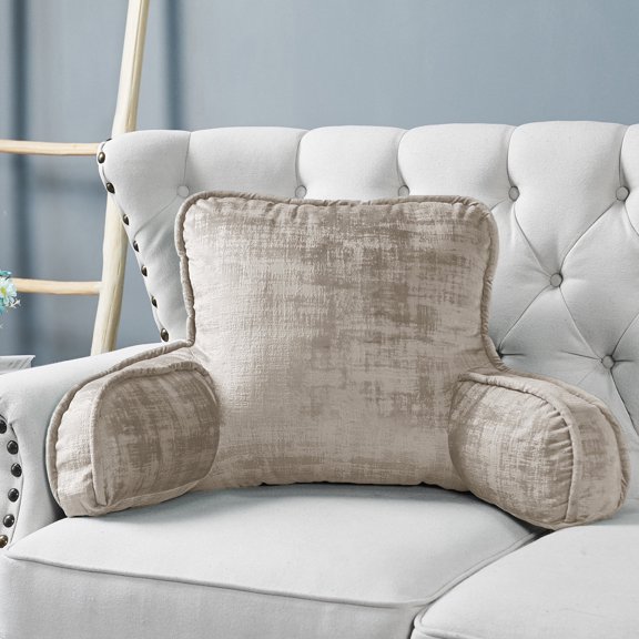 Home Soft Things DO-IT-YOURSELF Textured Velvet Bedrest Pillow  - Simply Taupe - 20" x 18" x 17"