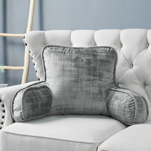 Home Soft Things DO-IT-YOURSELF Textured Velvet Bedrest Pillow - Steeple Grey - 20" x 18" x 17"