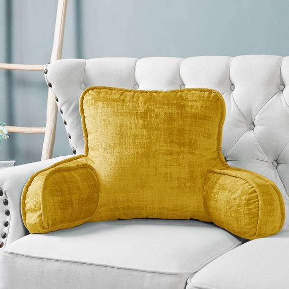 Home Soft Things DO-IT-YOURSELF Textured Velvet Bedrest Pillow - Sulphur - 20" x 18" x 17"