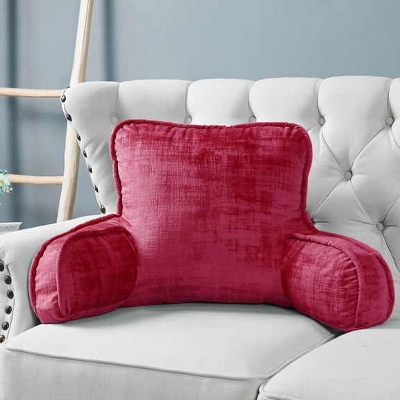 Home Soft Things DO-IT-YOURSELF Textured Velvet Bedrest Pillow - Tango Red - 20" x 18" x 17"