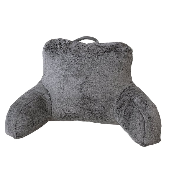 Home Soft Things Tip Dyeing Light Faux Fur Bedrest Pillow - Black Grey - 20" x 18" x 17"