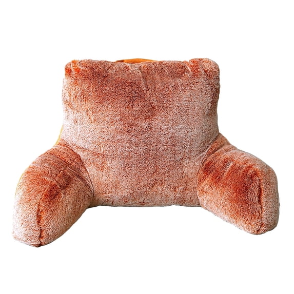 Home Soft Things DO-IT-YOURSELF Tip Dyeing Light Faux Fur Bedrest Pillow - Burnt Orange - 20" x 18" x 17"