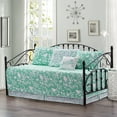 thumbnail image 1 of Home Soft Things 6-Piece Reversible Quilted Daybed Set w/ Bedskirt, Shams & Pillow - Birdsong Teal, 75"x39", 1 of 6