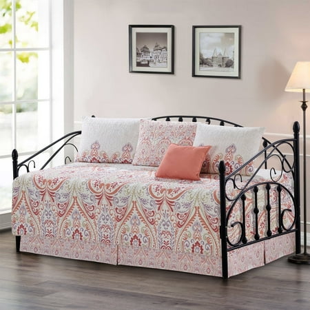 Home Soft Things Serenta 6 Piece Cotton Blend Daybed Bedspread Coverlet Set - 75" x 39" Visionary Damask - Multi