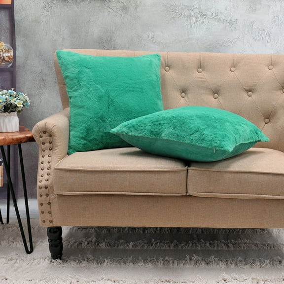 Home Soft Things Decorative Solid Fauxfur Square Pillow Covers set of 2, NO INSERT Arcadia