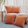 thumbnail image 1 of Home Soft Things Decorative Throw Pillow Covers, Soft Velvety Modern Double-Sided Designs, Pillow Inserts Not Included, Set of 4, 20x20 inch, Burnt Orange, 1 of 6