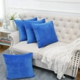 thumbnail image 1 of Home Soft Things Decorative Throw Pillow Covers, Soft Velvety Modern Double-Sided Designs, Pillow Inserts Not Included, Set of 4, 20x20 inch, Snorkel Blue, 1 of 5