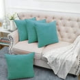 thumbnail image 1 of Home Soft Things Decorative Throw Pillow Covers, Soft Velvety Modern Double-Sided Designs, Pillow Inserts Not Included, Set of 4, 20x20 inch, Aqua, 1 of 5