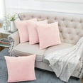 thumbnail image 1 of Home Soft Things Decorative Throw Pillow Covers, Soft Velvety Modern Double-Sided Designs, Pillow Inserts Not Included, Set of 4, 20x20 inch, Rose Quartz, 1 of 5