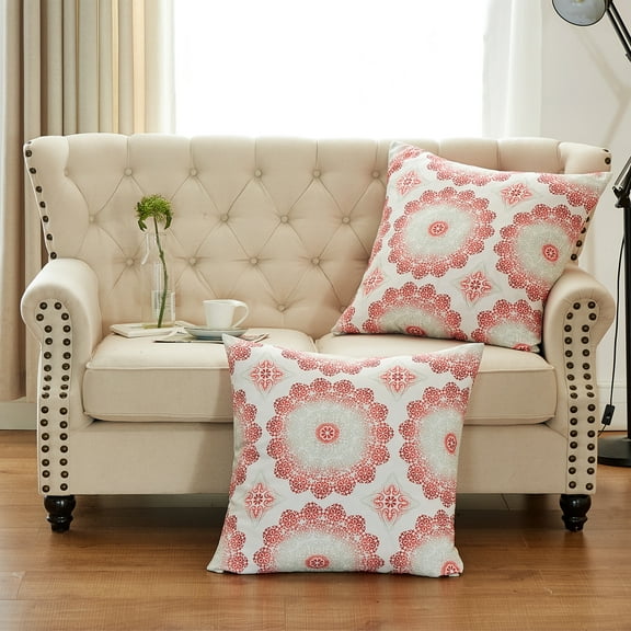 Home Soft Things Delia Printed 2 Piece Throw Pillow Cover Set - 26" x 26" - Red Clay
