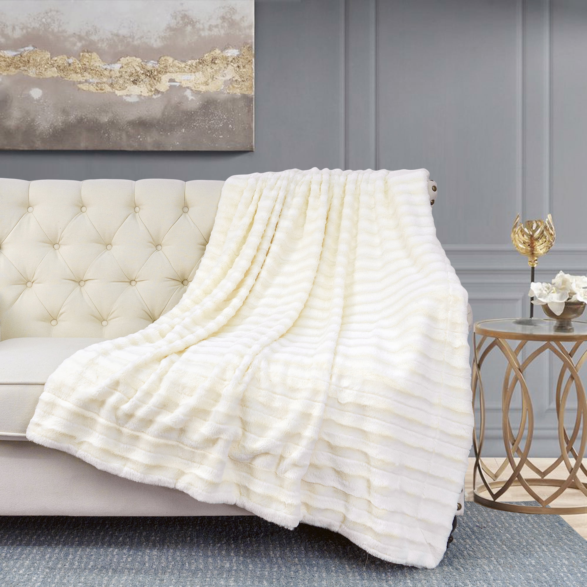 Demartino faux fur throw cheap