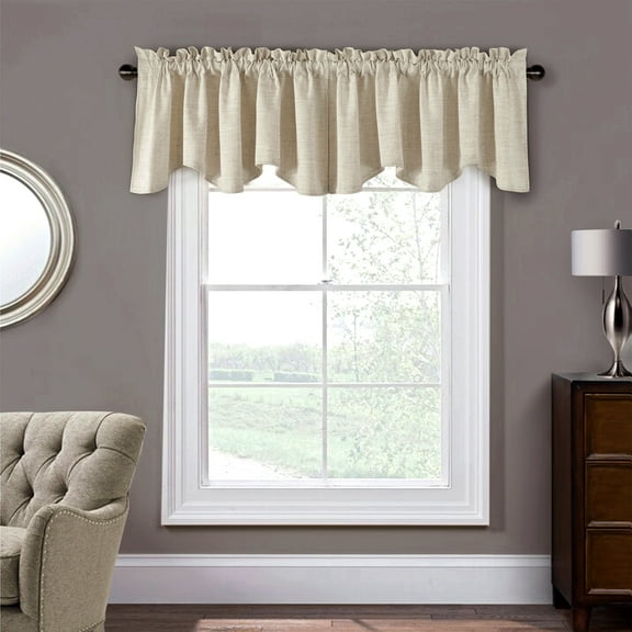 Home Soft Things Dodoma Linen Blended Valance Set - Natural - 60" x 19"