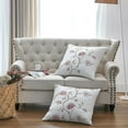 thumbnail image 1 of Home Soft Things Embroidery Canvas Throw Pillow Cover Pillow Case 2 Piece Set - Spring Flower - Burgundy - 26" x 26" EURO, 1 of 3